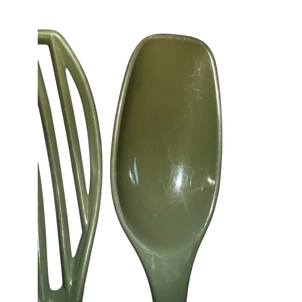 FOLEY Nylon Slotted Spoon Blender Whip Whisk Strainer Avacado Green Utensil Vtg